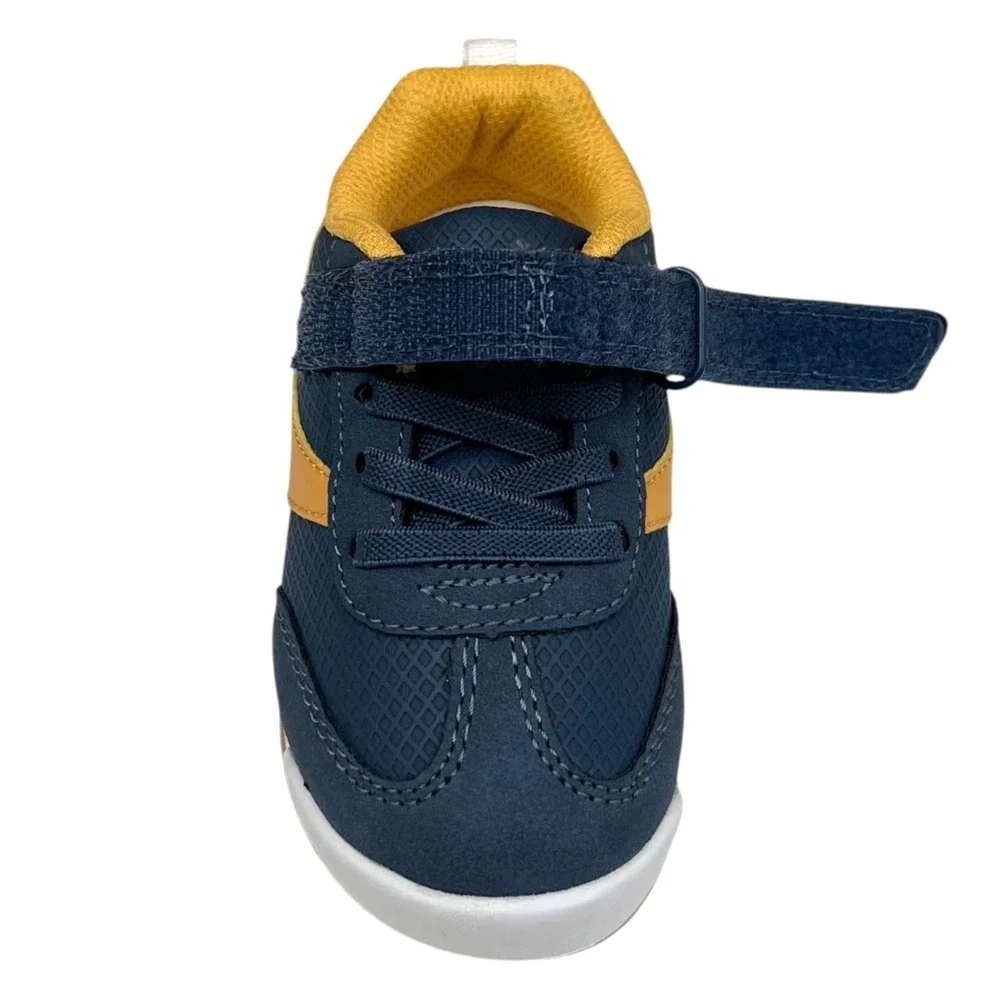 Carters Remi Toddler Boys Casual Slip-on Sneakers Size 8 Navy Mustard Gold Color